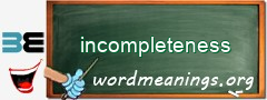 WordMeaning blackboard for incompleteness